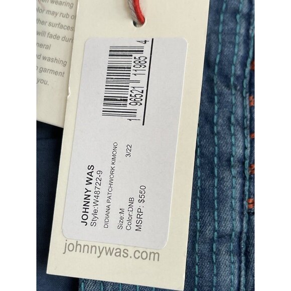 Johnny Was Jacket Womens Size Medium M Didiana Patchwork Kimono Embroidered $550 - Picture 10 of 11